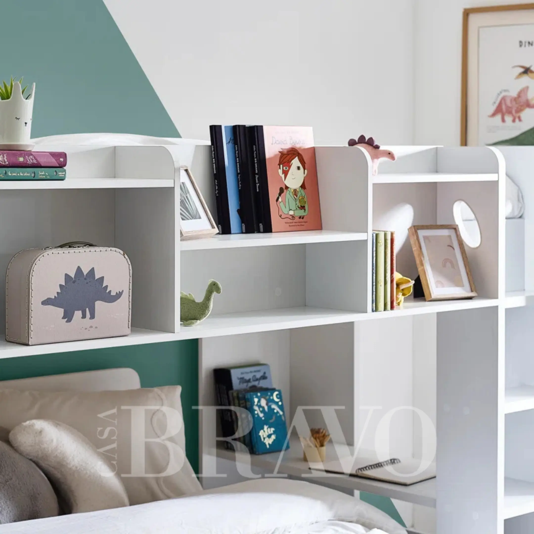 طقم سرير خشبي حديث بطابقين - تصميم مفتوح موفر للمساحة للأطفال 90×200 سم