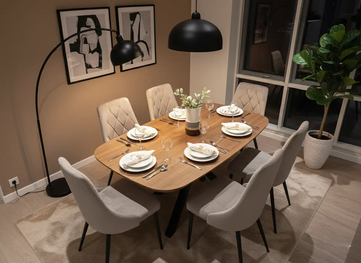 طقم سفرة نانكو بـ 6 مقاعد مع سطح سيراميك