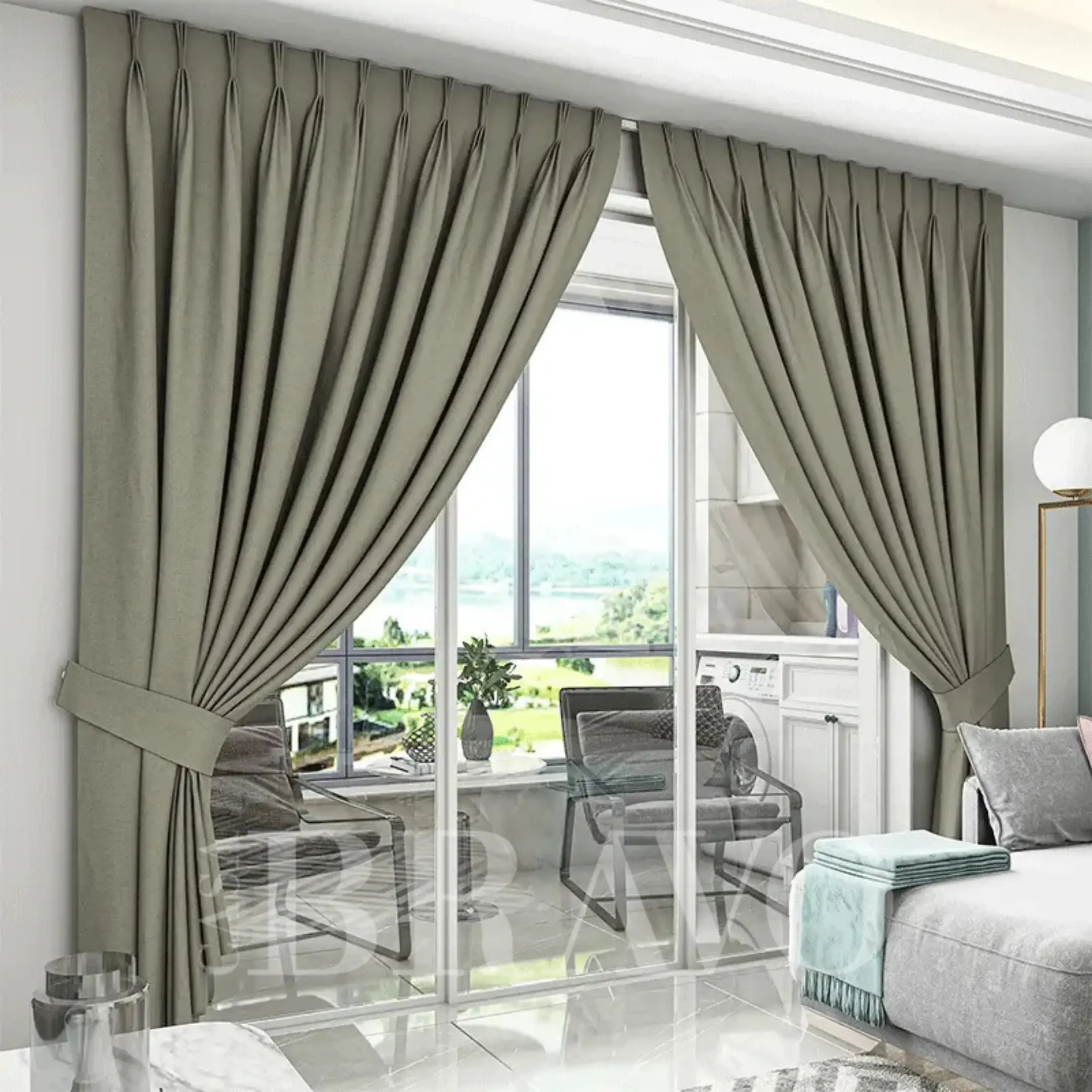 ستائر معتمة مطوية فاخرة - تصميم أنيق للنوافذ في المنازل العصرية