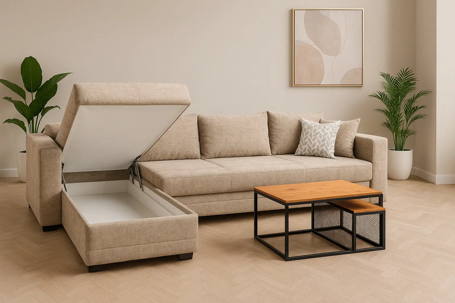 أريكة زاوية داستن مع تخزين