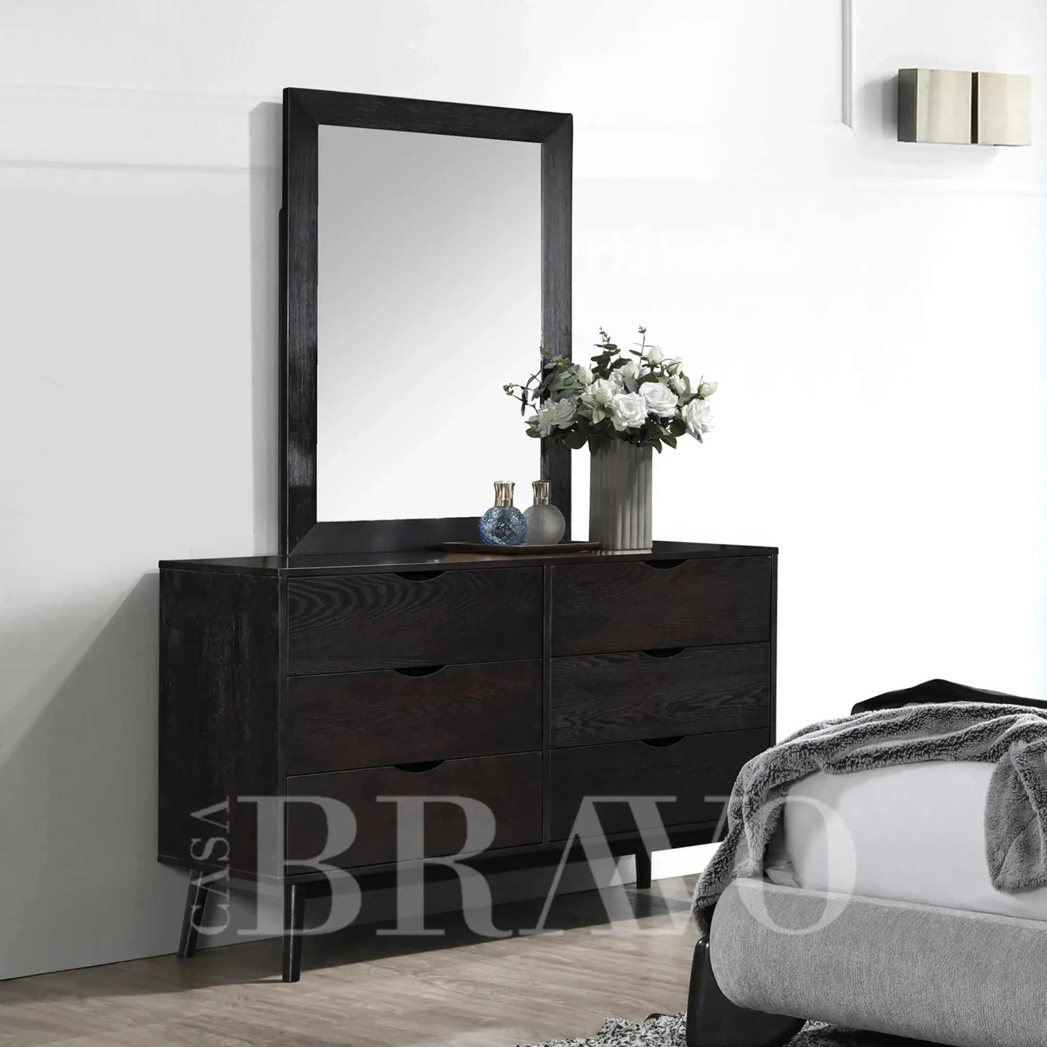 خزانة أدراج طويلة بخمسة أدراج - خزانة أدراج طويلة عصرية بسيطة لغرفة النوم