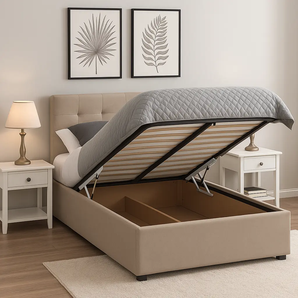 سرير ModuloLift - تصميم بسيط وأنيق مع مساحة تخزين مخفية