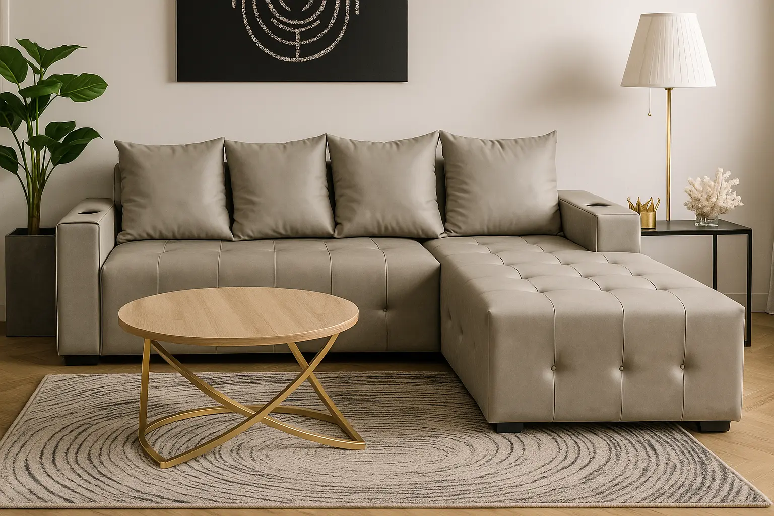 أريكة زاوية يسار لاني ليذر