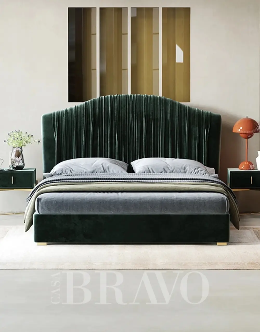 سرير VerdeLuxe - نسيج جريء يلتقي بأناقة البوتيك