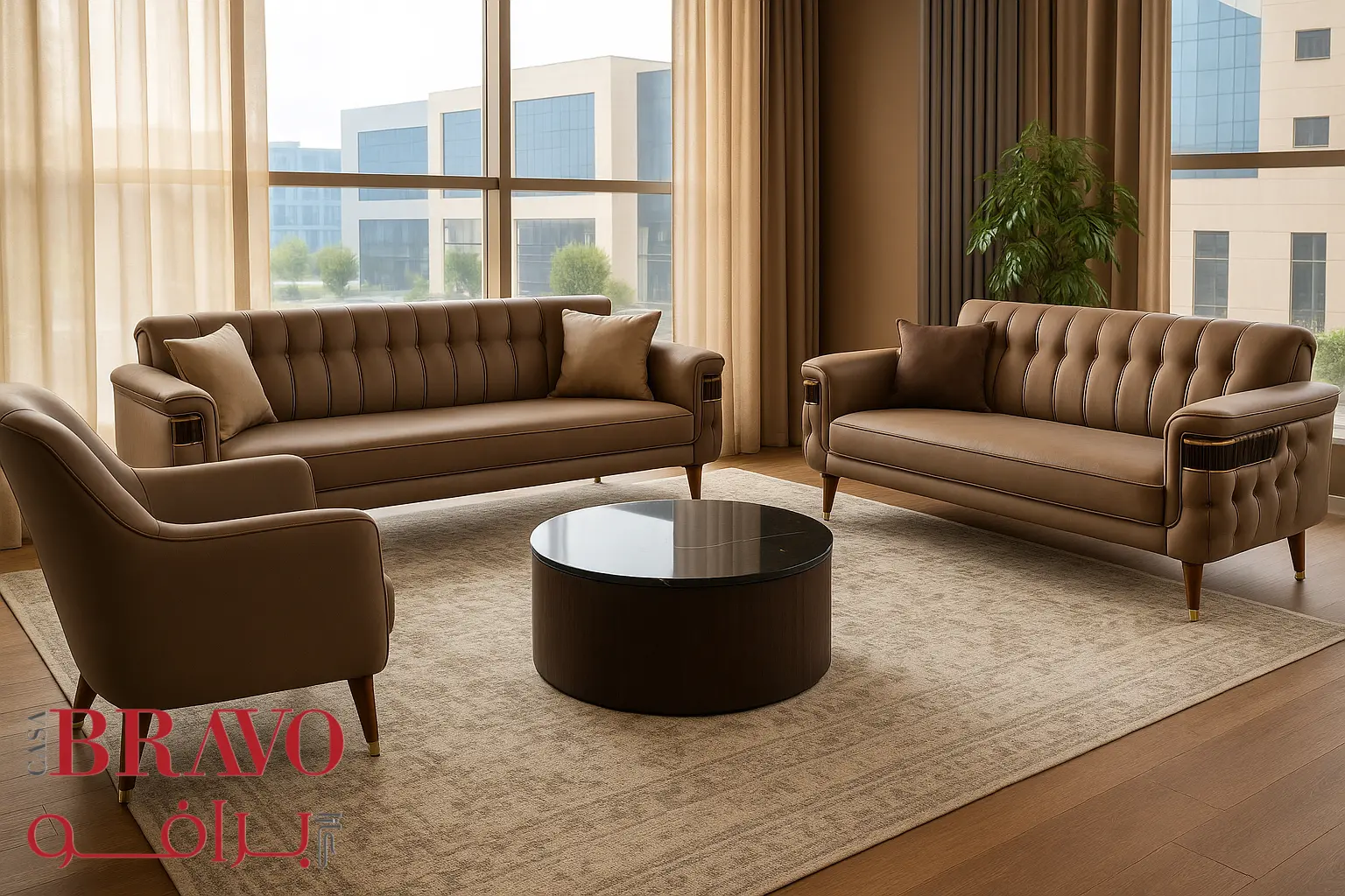 طقم أريكة نوردية فرنسية 3+3+1 مقعد