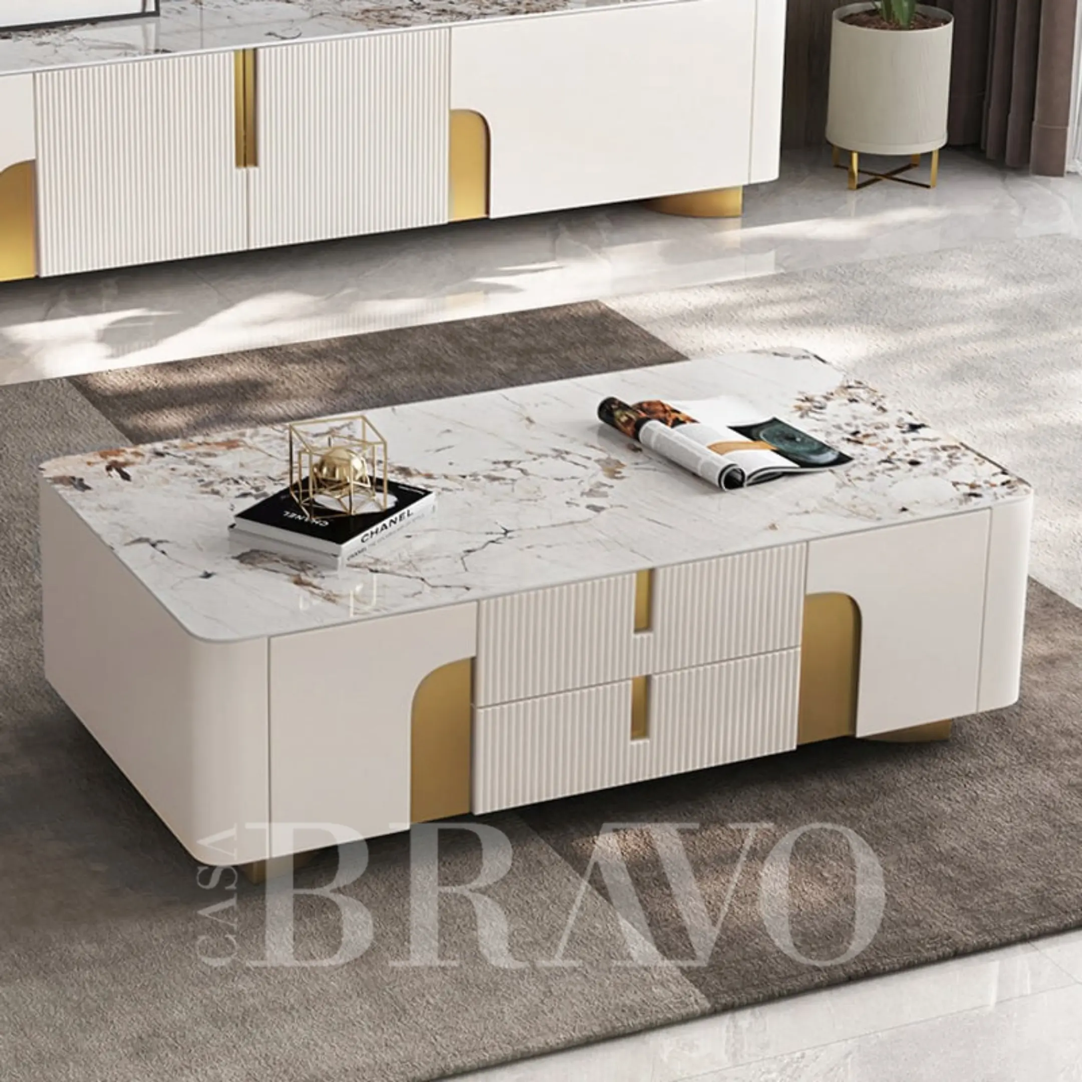 طقم معيشة مزخرف على طراز آرت ديكو - كازا برافو