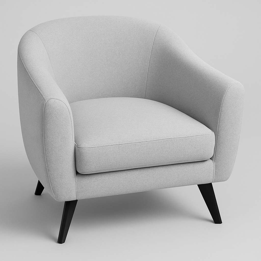 كرسي بذراعين من القماش على الطراز الفرنسي