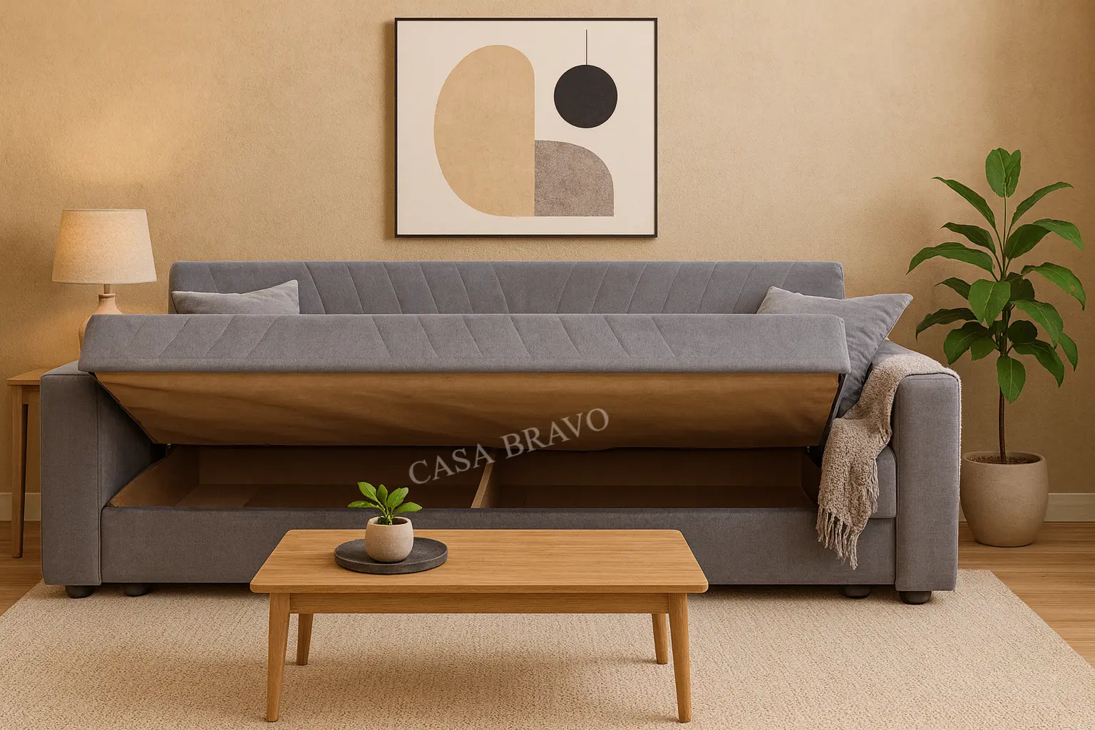 أريكة سرير فاخرة للتخزين من كازا برافو - راحة أنيقة ووظائف ذكية