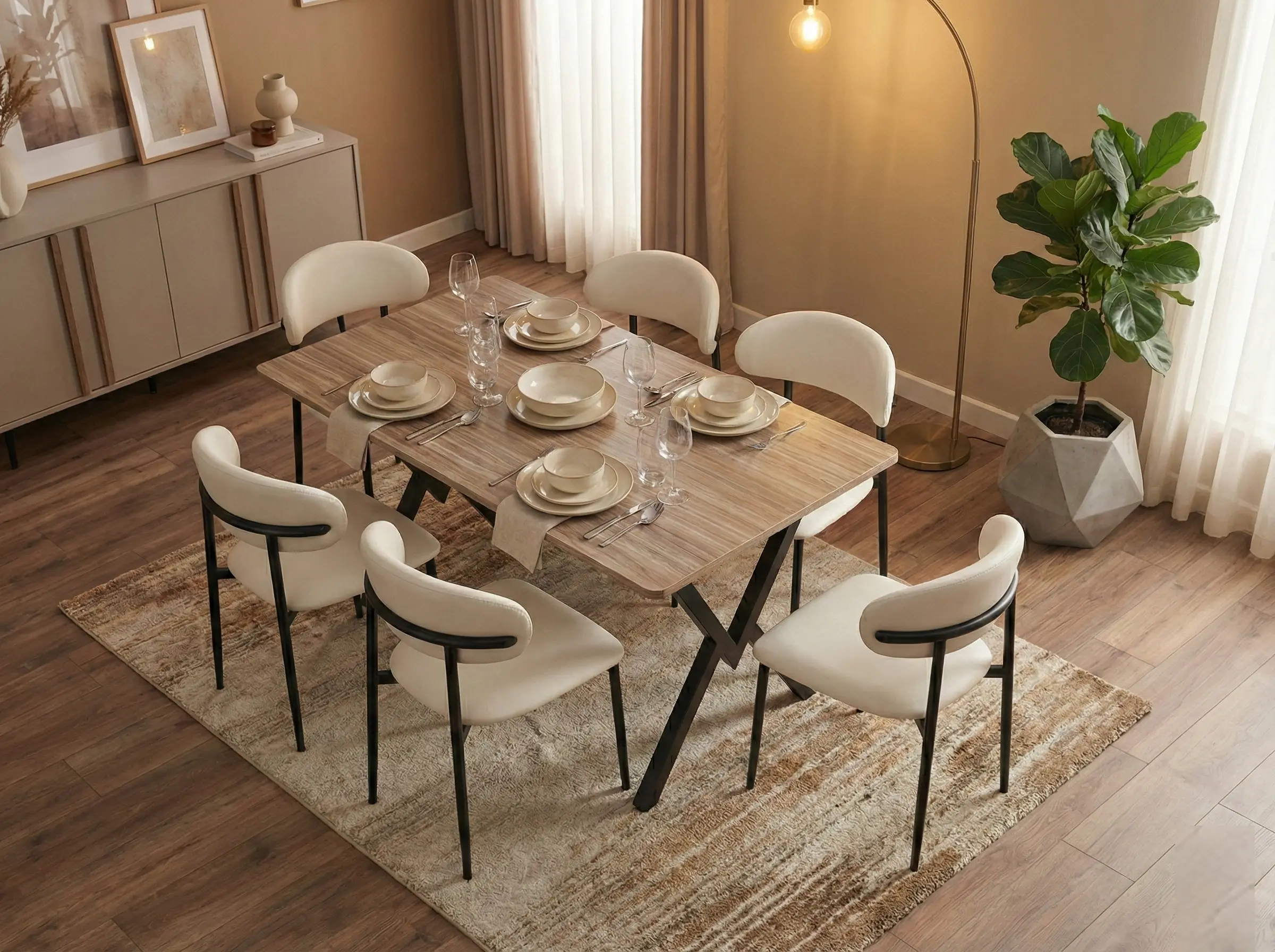 طاولة الجسر الصناعية الريفية