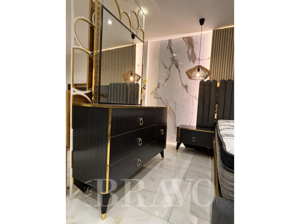 VERSA King Bedroom Set 180*200 + Dresser with Mirror + Cupboard – With 3-Years Warranty - Image 4