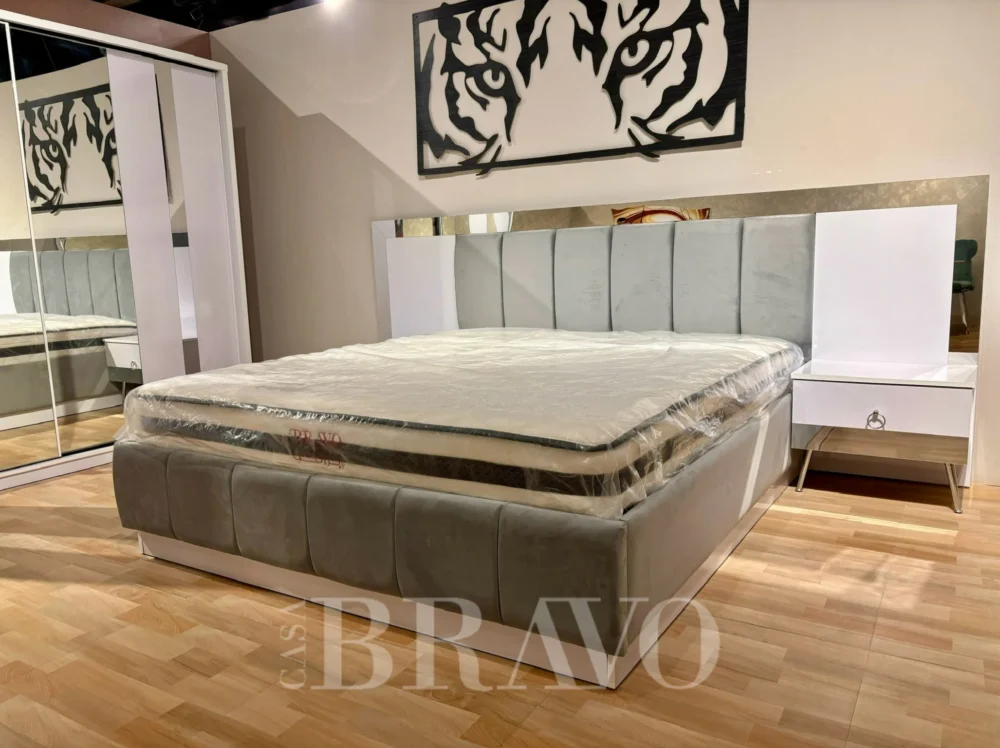 MONACO King Bedroom Set 180*200 + Dresser with Mirror + Cupboard - With 3-Years Warranty - Image 3