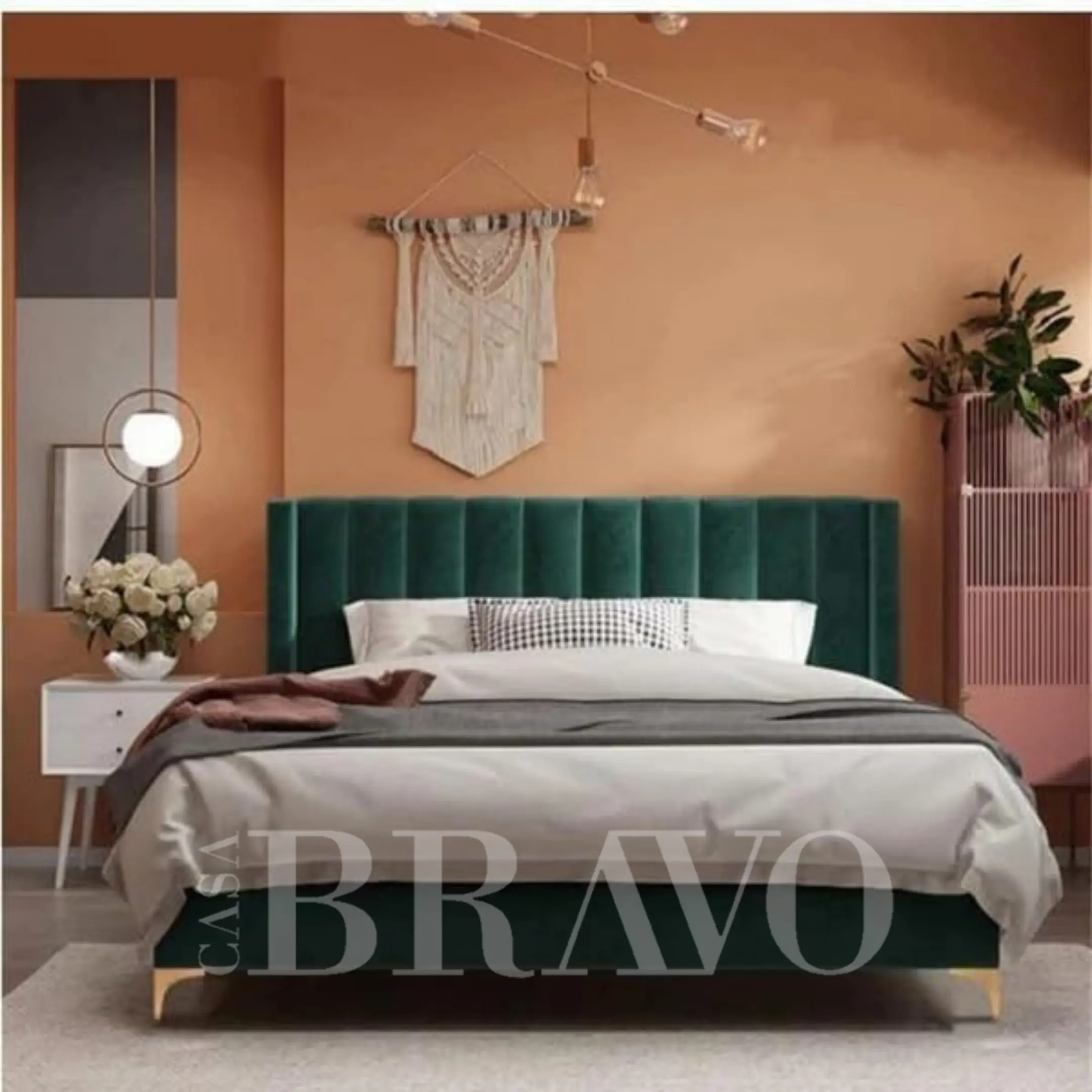 VerdeCharm Bed – Earthy Elegance with Bohemian Flair