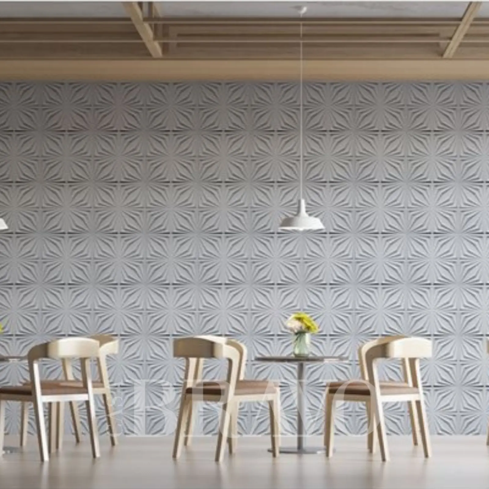 3D Wall Panel – Geometric Starburst Design | Modern Decorative Wall Panels Size  - 50*50 Cm