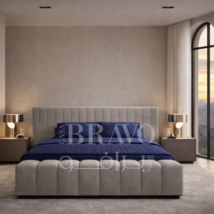TerraLoom Bed – Textured Warmth with Boutique Elegance