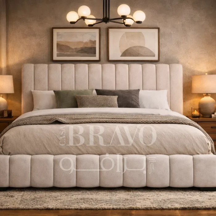 Modena Channel Bed – Sculpted Comfort with Artistic Flair