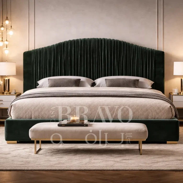 VerdeLuxe Bed – Bold Texture Meets Boutique Elegance