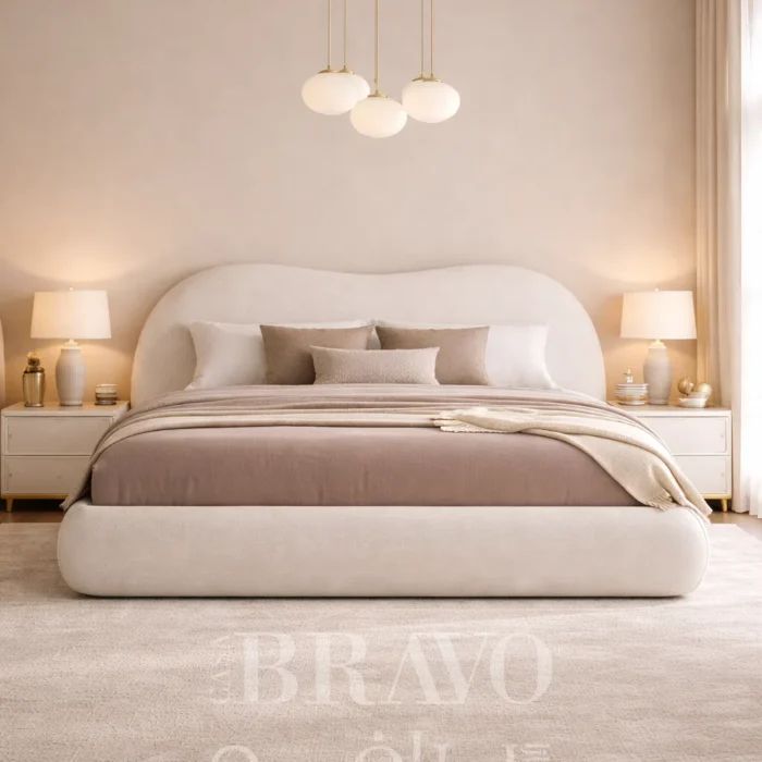 CurveNest Bed – Soft Minimalism with Organic Elegance