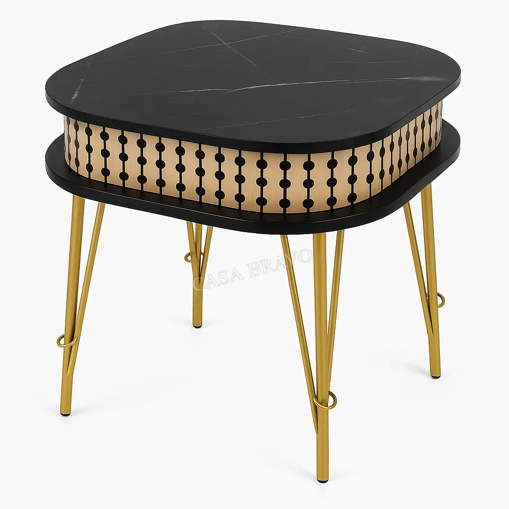 Vintage Glamour Drum End Table - Casa Bravo