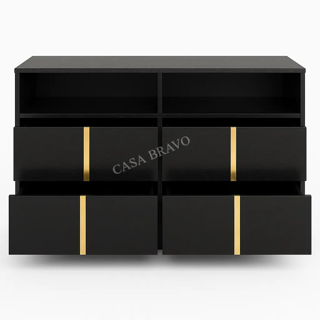 The Noir Gold-Accent Console