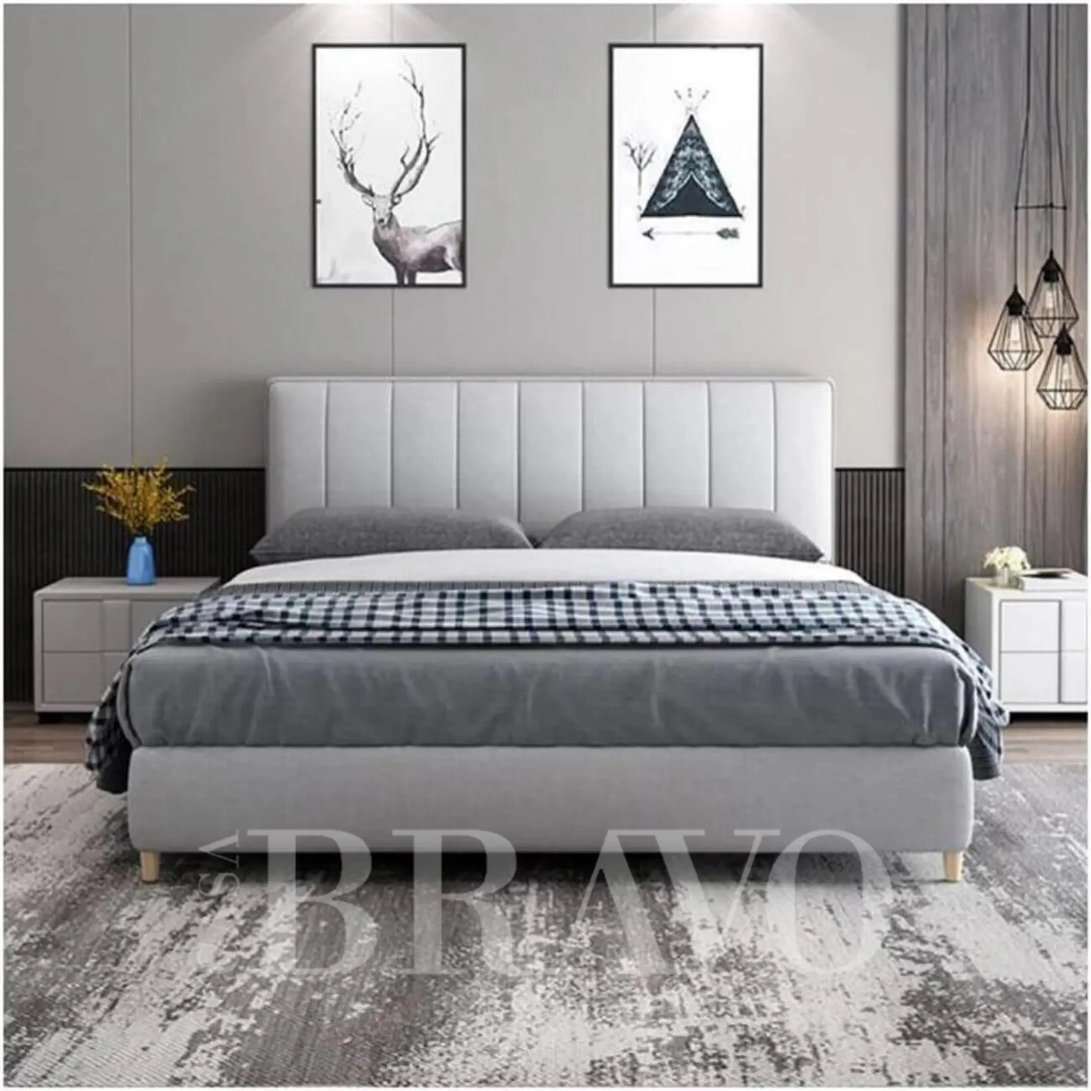 UrbanNest Bed – Contemporary Calm with Panoramic Sophistication