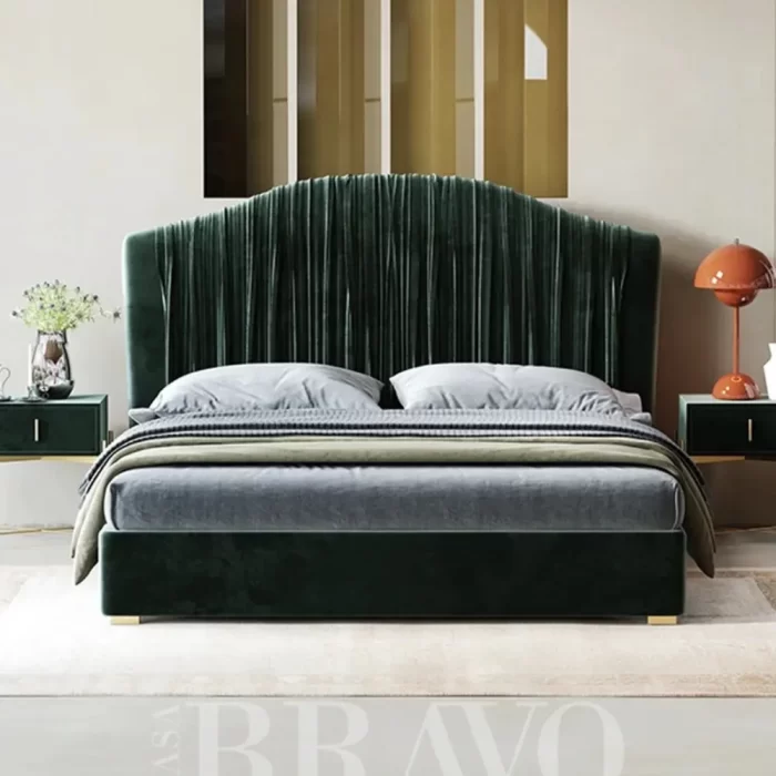 VerdeLuxe Bed – Bold Texture Meets Boutique Elegance