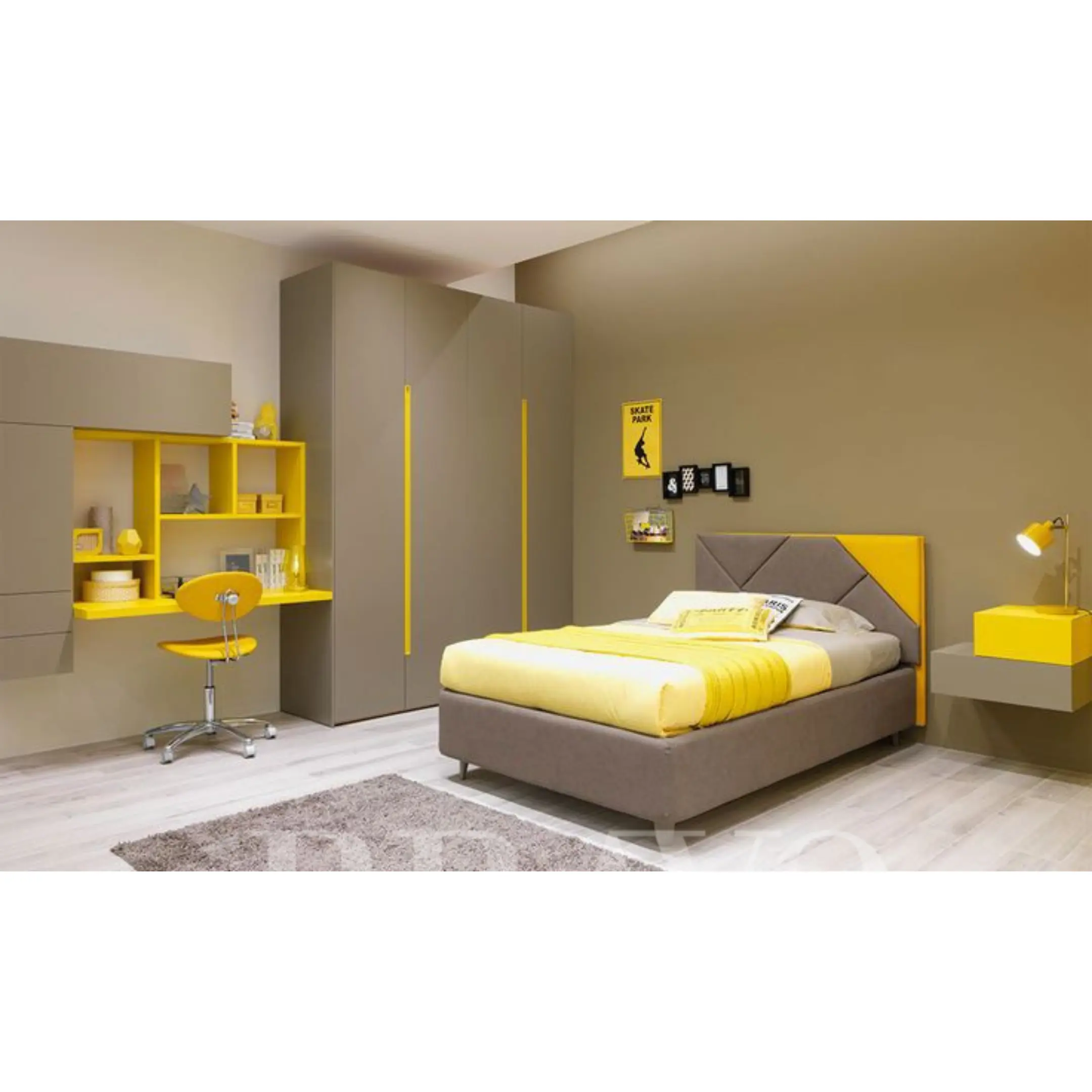 Modern Upholstered Panel TAXI Headboard Bed 150*200 cm