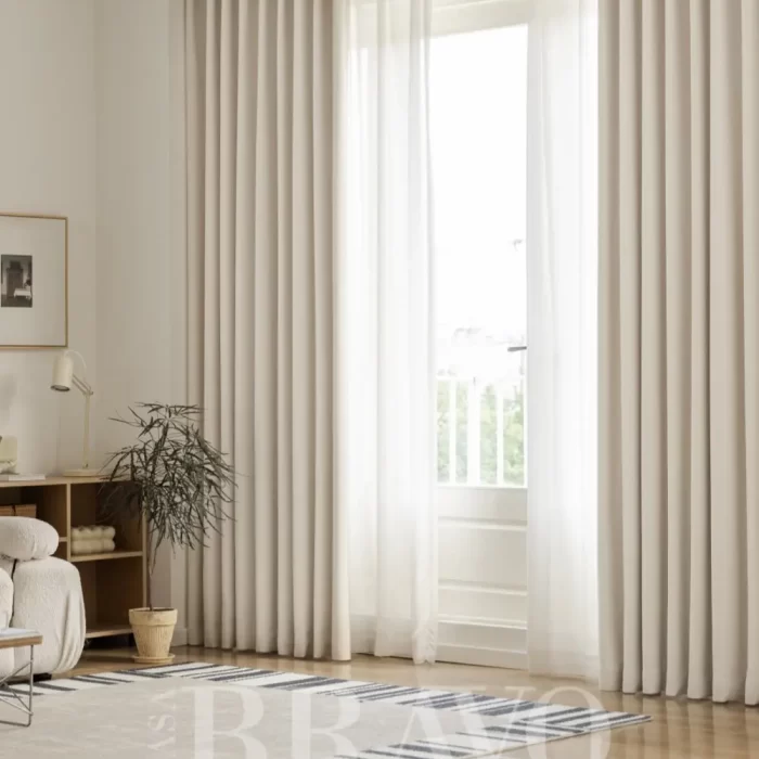 CASA BRAVO Minimalist Beige Blackout Curtains – Modern Elegance for Every Home