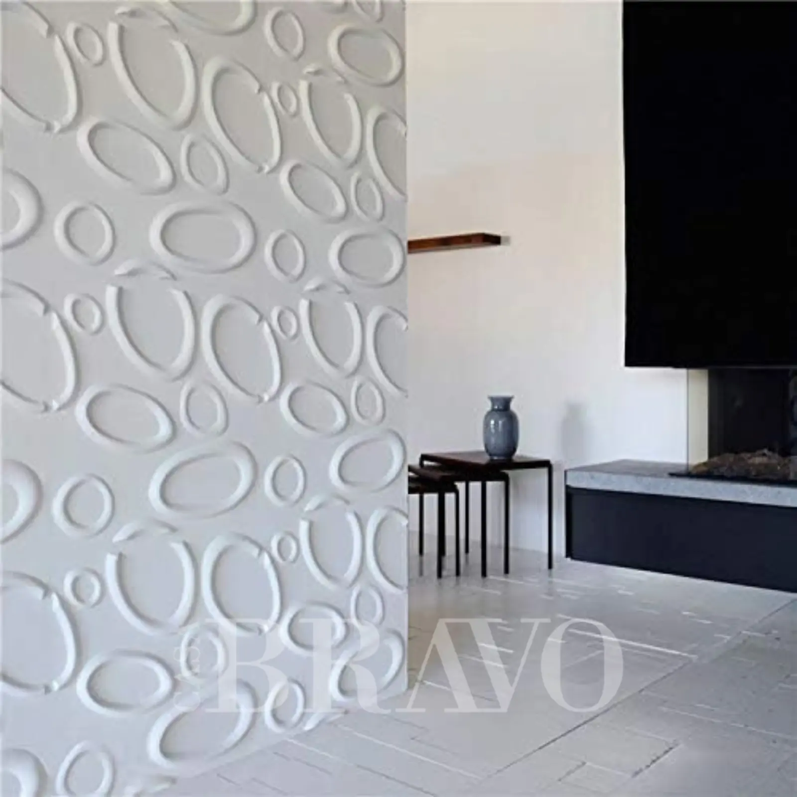 Modern 3D Wall Panel – Abstract Oval Design for Interior Decoration - Size 50*50 Cm