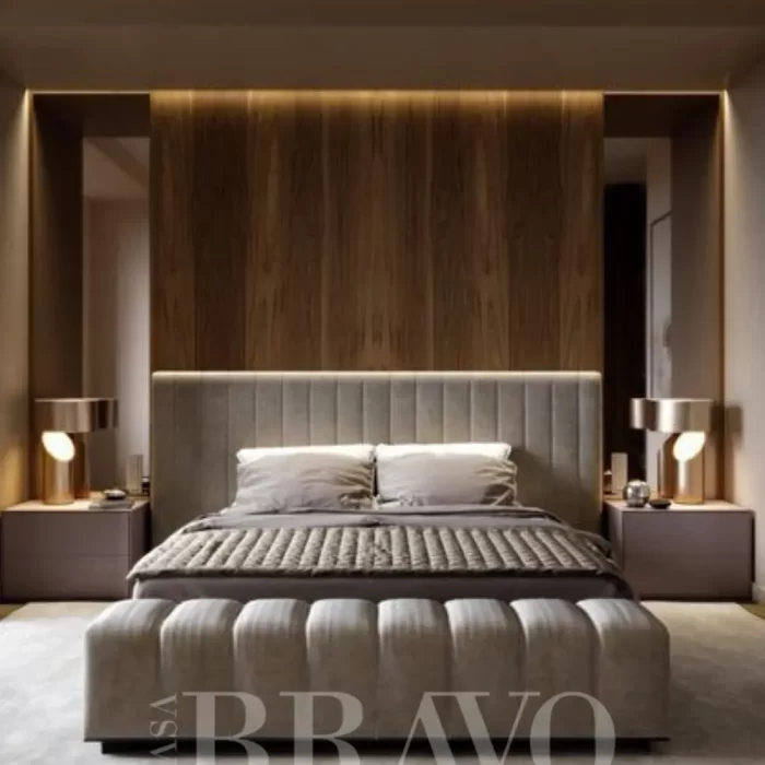 TerraLoom Bed – Textured Warmth with Boutique Elegance