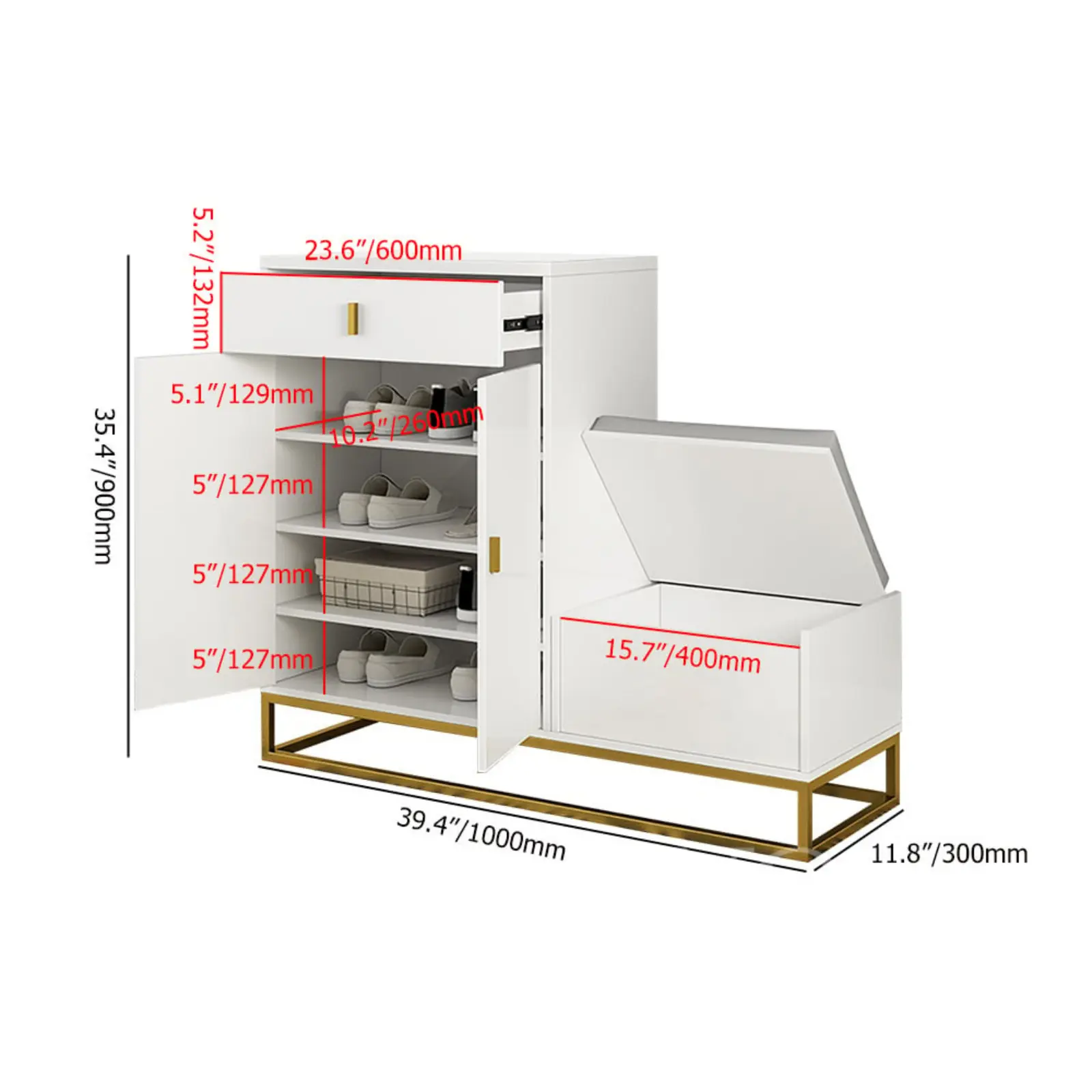 The "Anya" Entryway Bench & Cabinet
