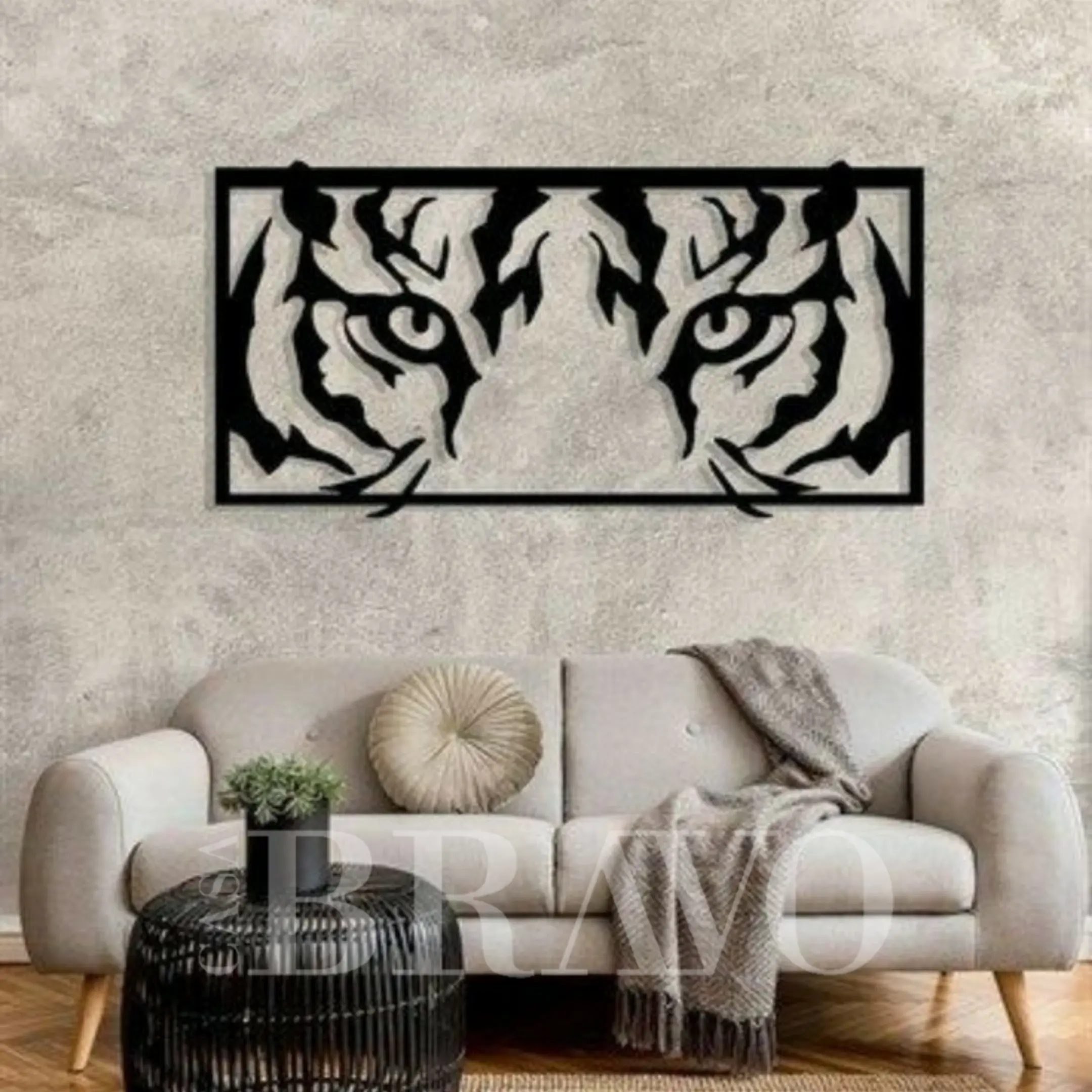 Tiger Eyes MDF Wall Art – Modern Laser Cut Wall Decor for Living Room, Bedroom & Office