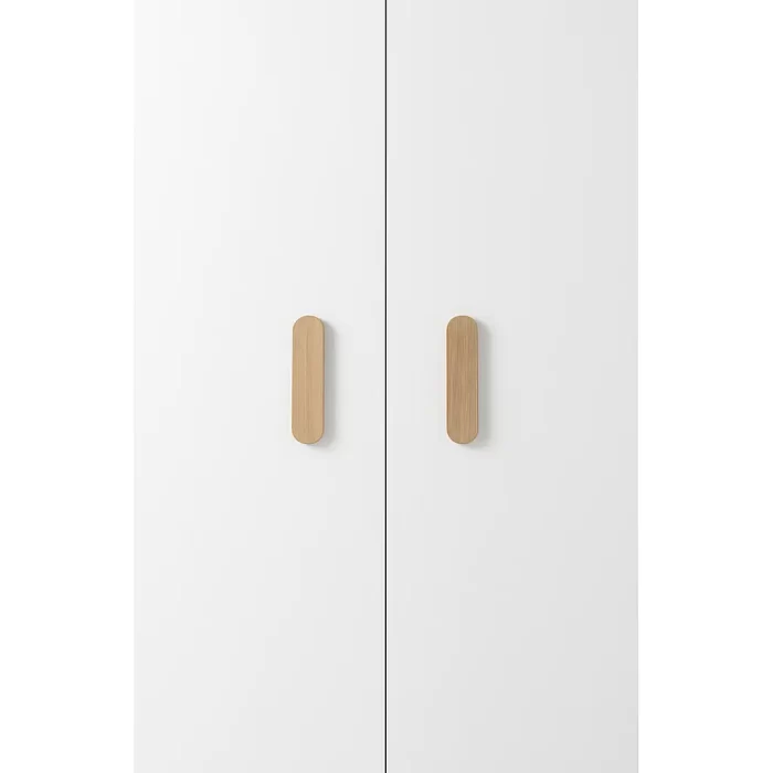 Modern White Wardrobes with Wooden Accents – Sleek Storage for Every Home L80*H200*D60 Cm