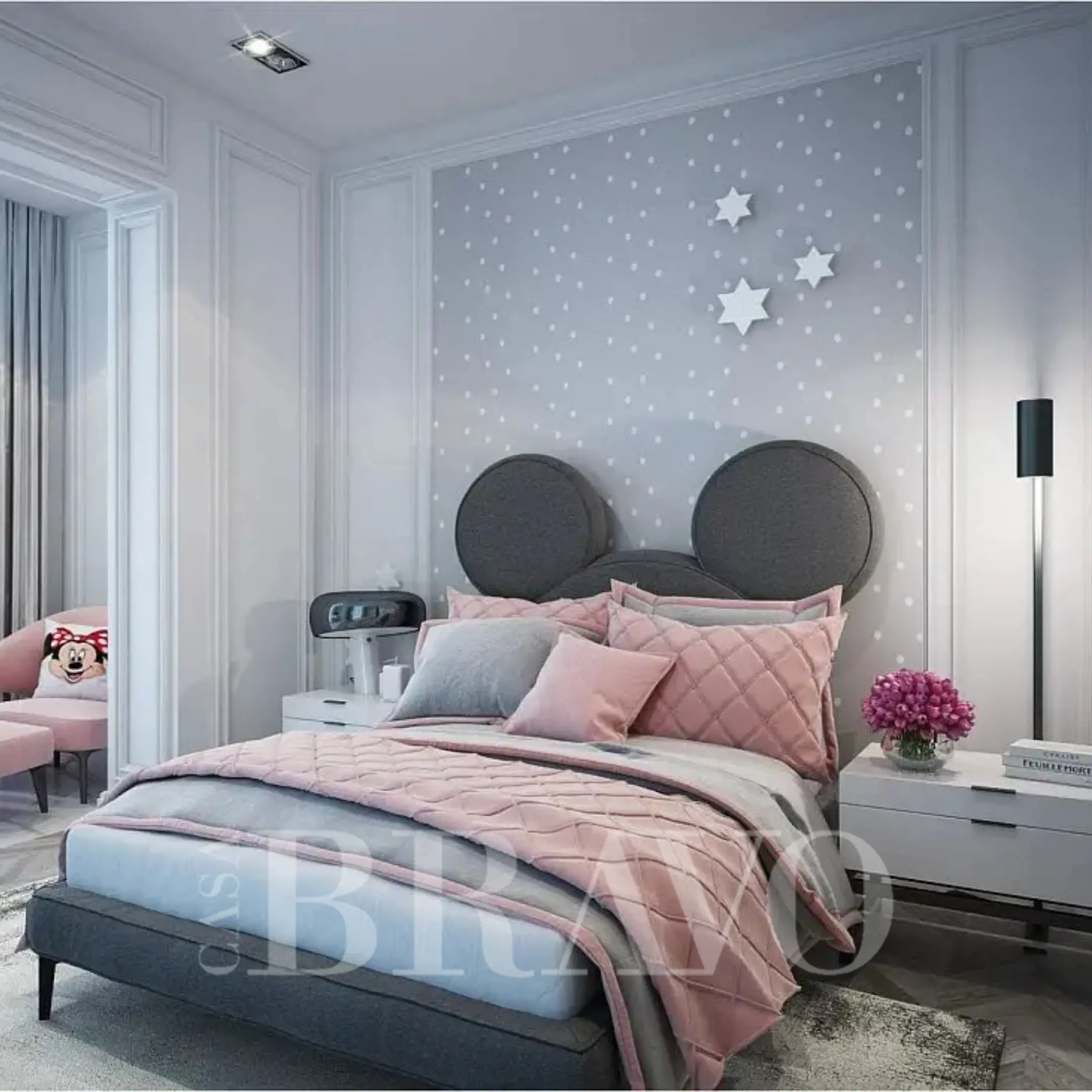 Mickey-Inspired Kids Bed – Modern, Fun & Stylish 120*200 cm