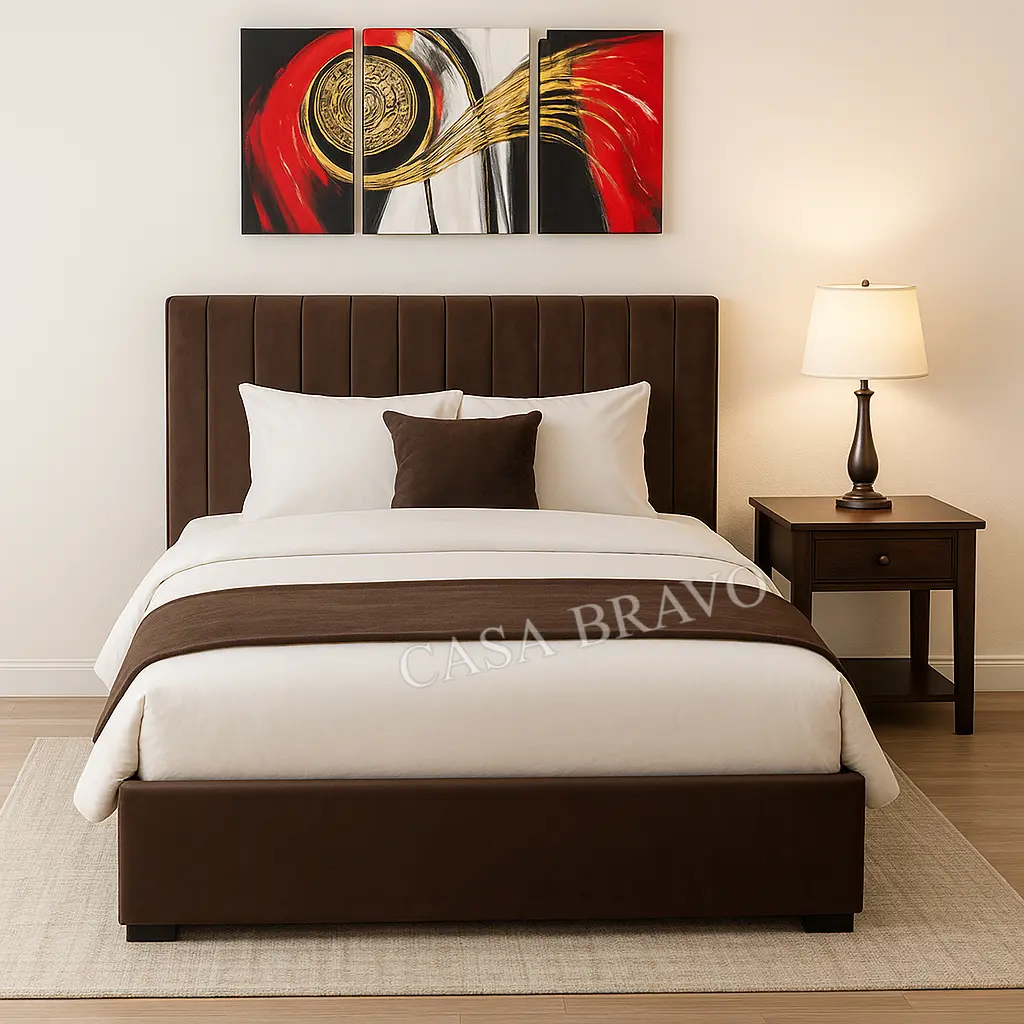 Vellaro Bed – Deep Comfort with Artistic Contrast