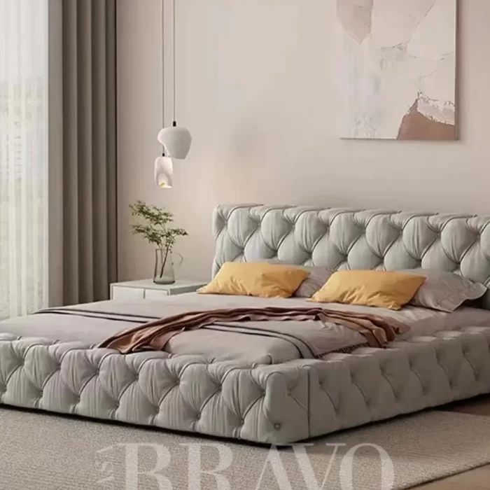 Solara Diamond Bed – Plush Comfort with Contemporary Charm