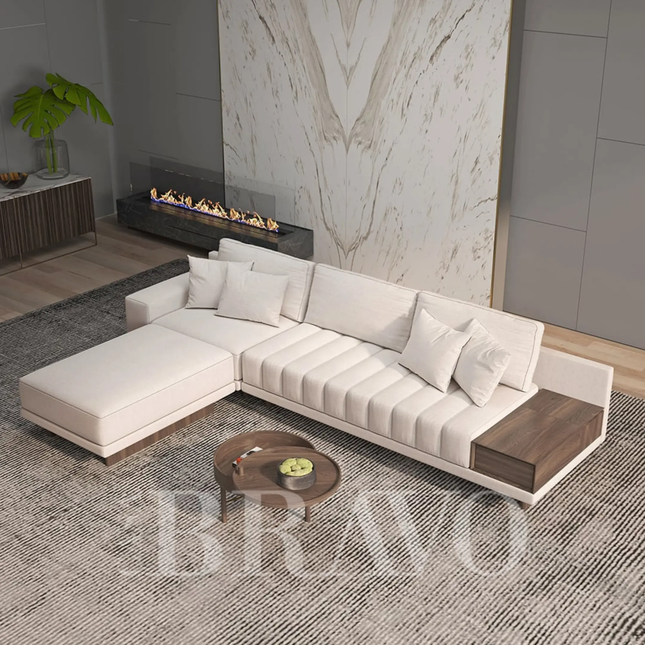 Myers Corner Sofa with Ottoman and Console