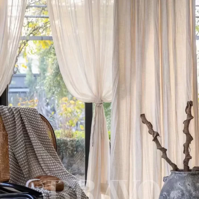 Airy Sheer Voile Curtains - Light Filtering Solid Color Window Panels