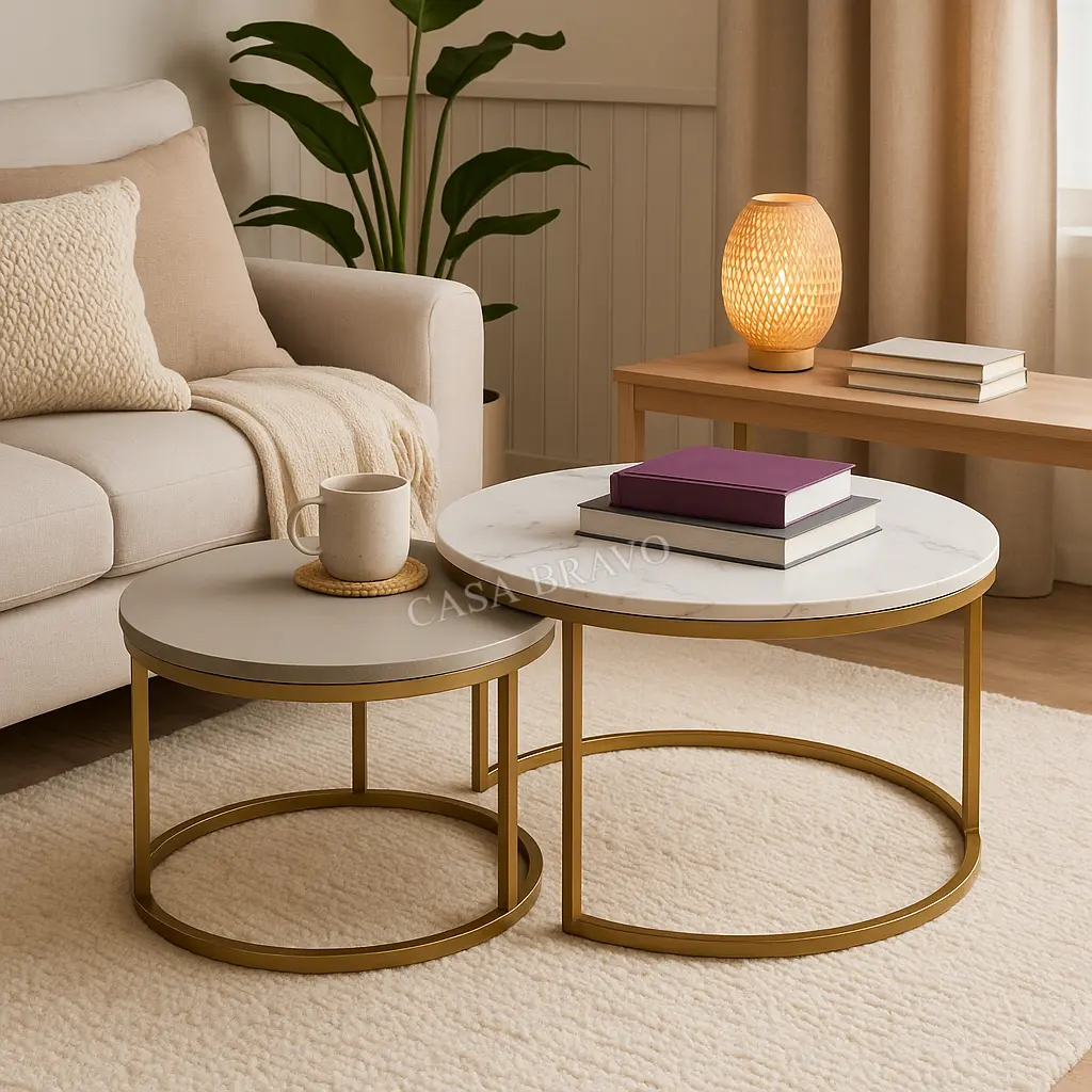 Luna Duo Round Center Table Set - Casa Bravo