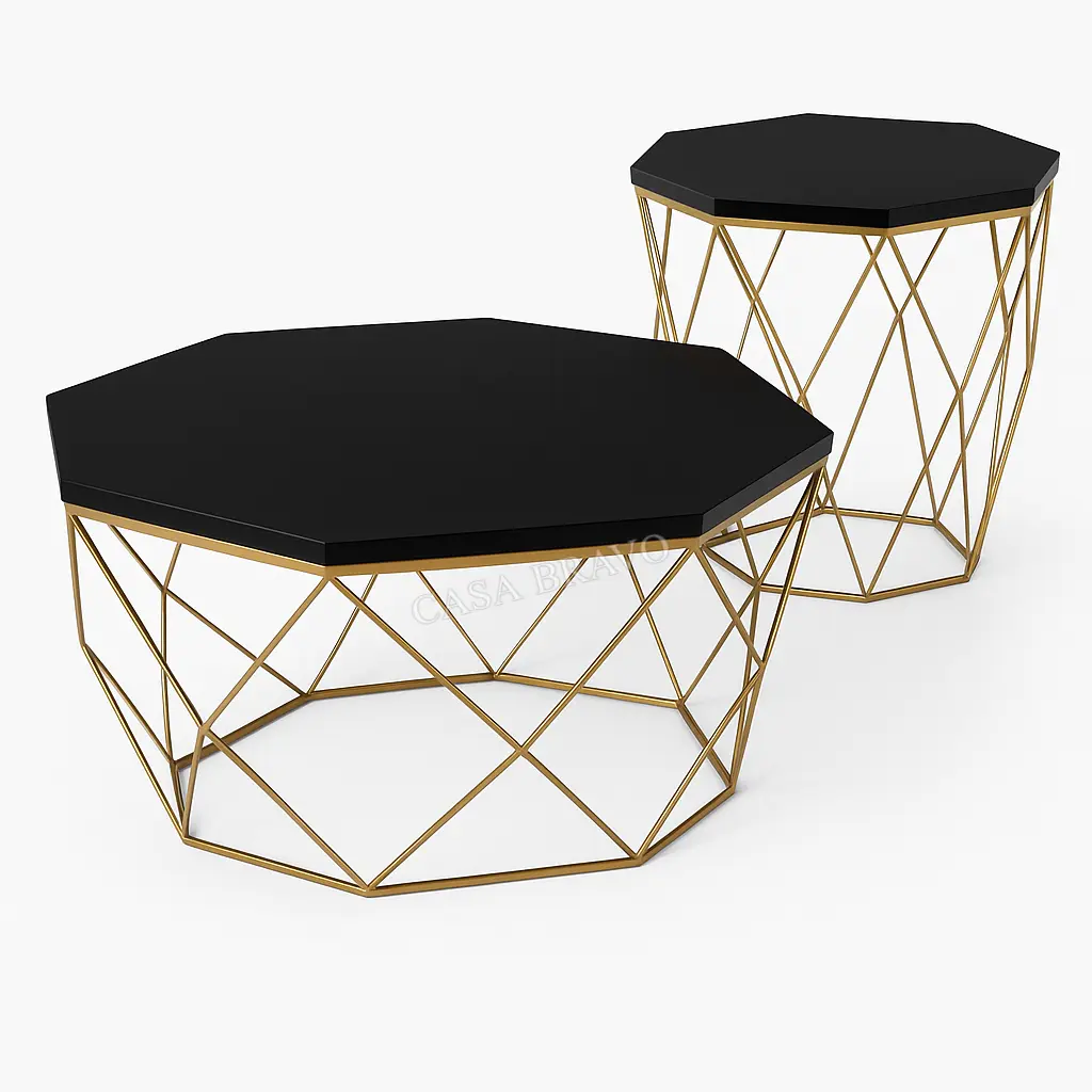 Noir Aura Geometric Table Set - Casa Bravo
