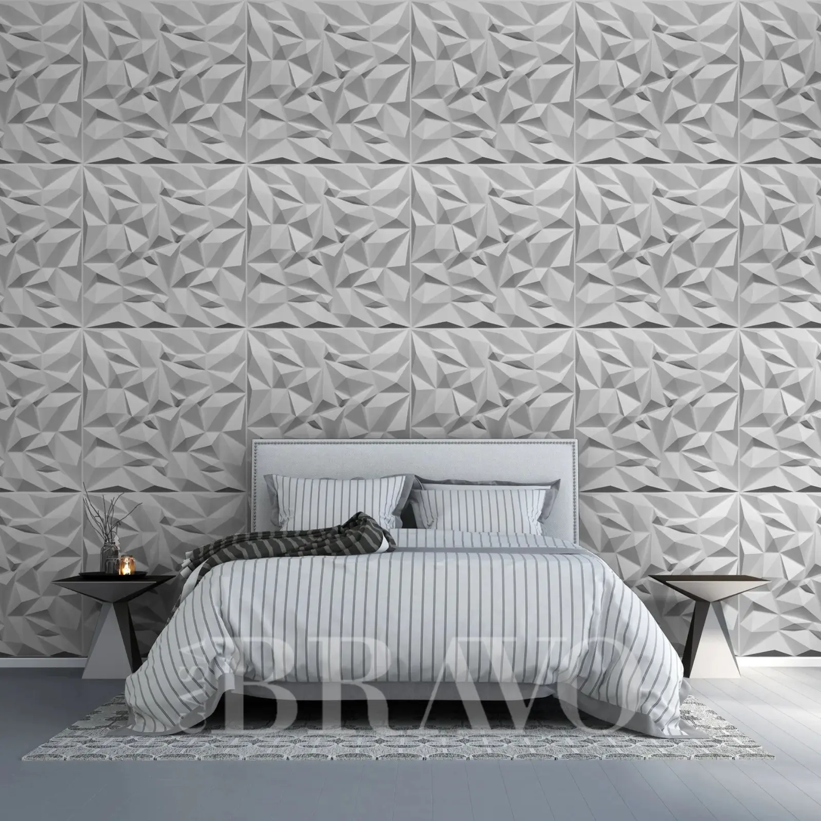 Geometric Diamond 3D Wall Panel – Modern Textured Wall Décor  - 50*50 Cm