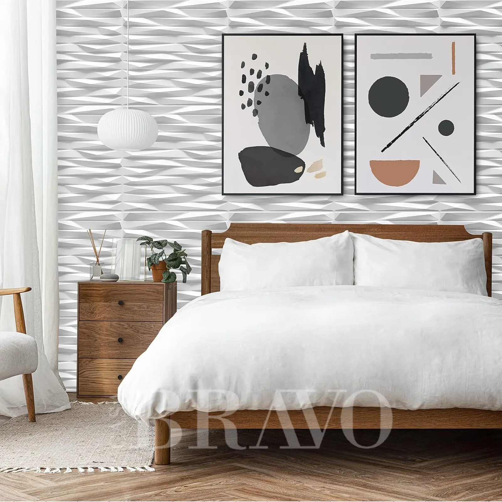 3D Wave Texture Wall Panel – Modern Decorative Wall Covering  - 50*50 Cm