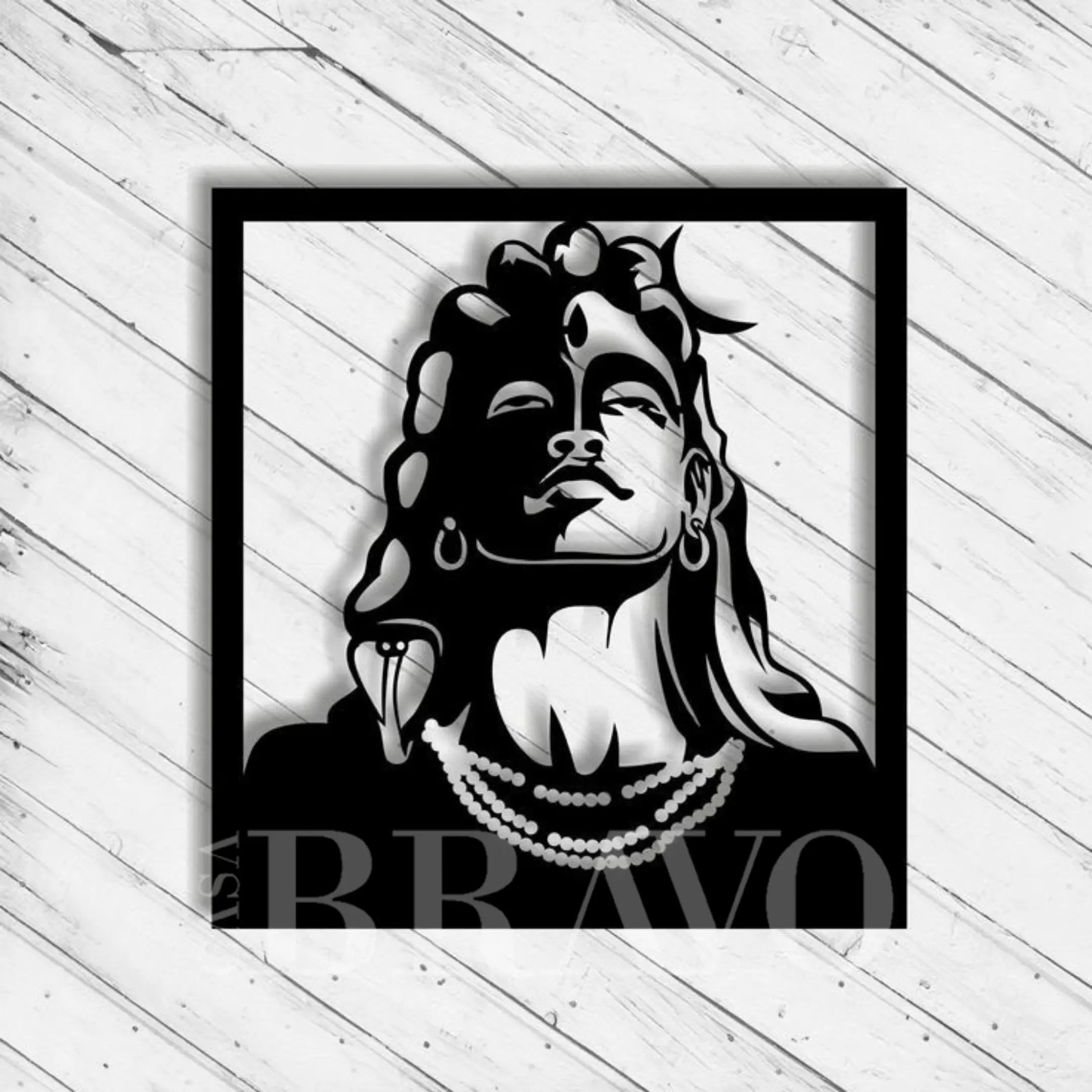 African Woman Silhouette MDF Wall Art – Modern Boho Home Décor