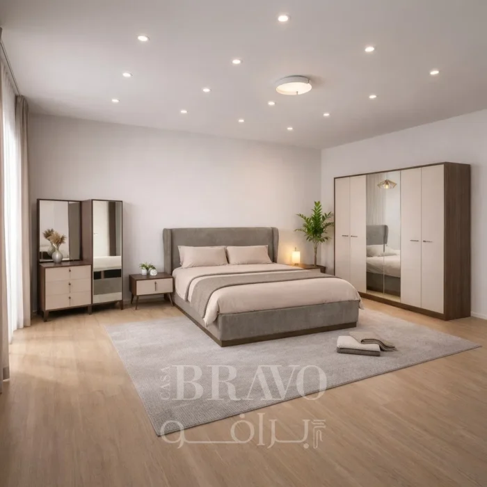 Zen Line Modern Bedroom Set – Sleek Geometry Meets Serene Comfort