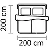 Width (Cm) 200 X Length (Cm) 200